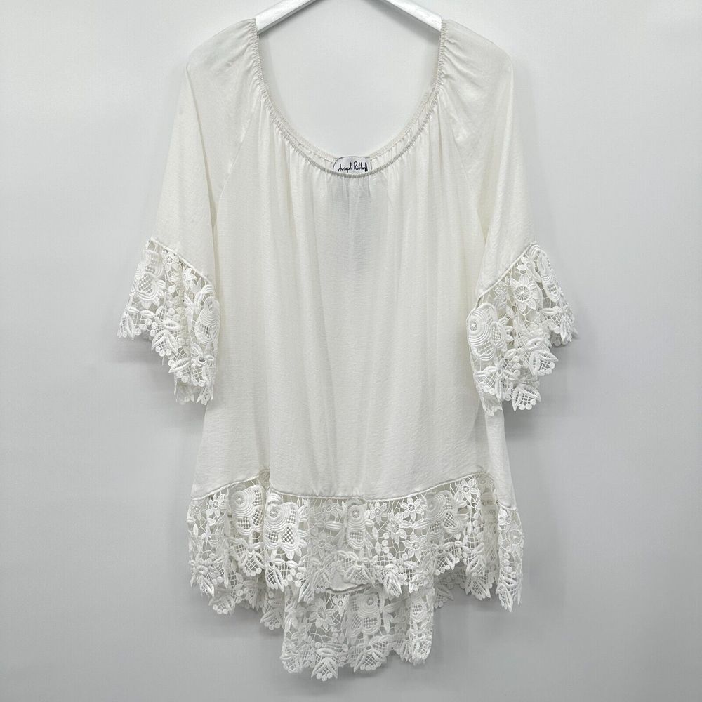 Joseph Ribkoff Tunic Top 16 XL‎ Lace Off Shoulder Angelcore Fairy Ethereal New